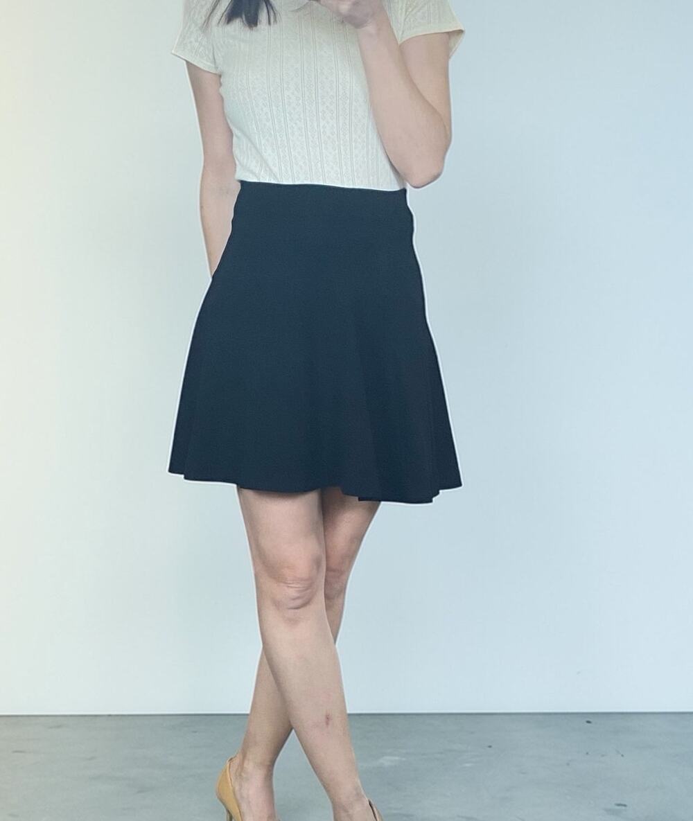 DVF Diane von Furstenberg Vintage Lyra Black A-Line Skirt Size 0 | Y2K Designer